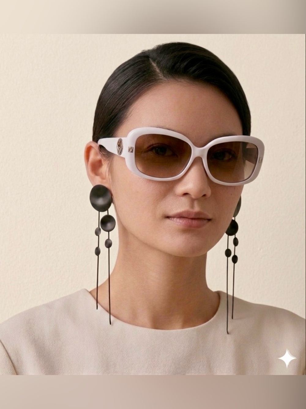 New Fashion Long Tasseled Round Metal Statement Earrings – European Style - Picture 4 of 5